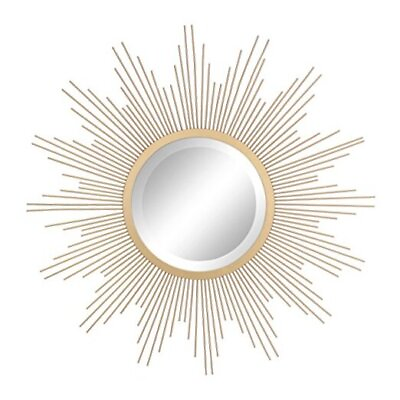 #ad Round 23quot; Antique Gold Metal Starburst Hanging Wall Mirror with Attached $63.96