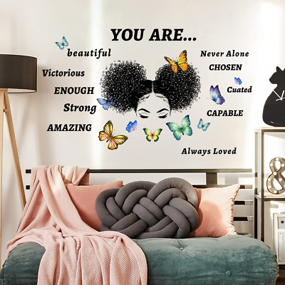 #ad Wall Decals for Girls Bedroom Black Girl Magic Inspirational Quote $17.12