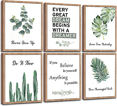 #ad #ad Set of 6 FRAMED Inspirational Wall Art 8X10In Office Decor Positive Affirmatio $57.99