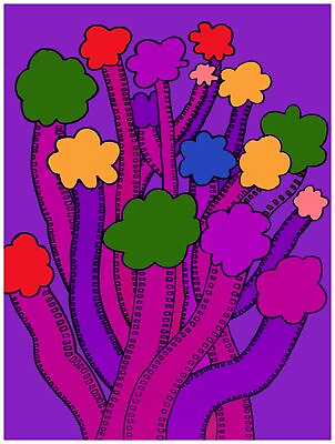 #ad #ad Wall Decor Poster.Fine Graphic Art Design.Purple Flowers.Room.Home Art.607 $37.00