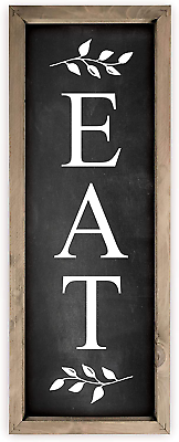 #ad Eat Kitchen Rustic Wood Sign 6X18 Frame Included $44.99