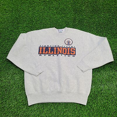#ad Vintage Illinois Fighting Illini Athletics Sweatshirt XL Short 24x26 Salem USA $78.77