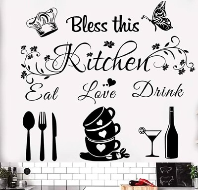 #ad Kitchen decal 20#x27;x20#x27; inch. Kitchen decor. Wall decal $19.99