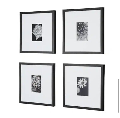 #ad Espresso Modern Frame with White Matte Gallery Wall Picture Frames Set of 4 $64.95