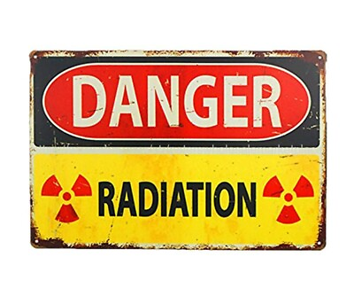 danger radiation warning metal tin sign kitchen decor signs $18.99