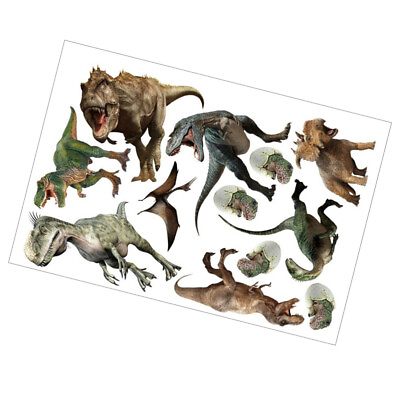#ad Dinosaur Pattern Sticker Kids Room Decor Self Adhesive Wall Stickers Decals $8.34