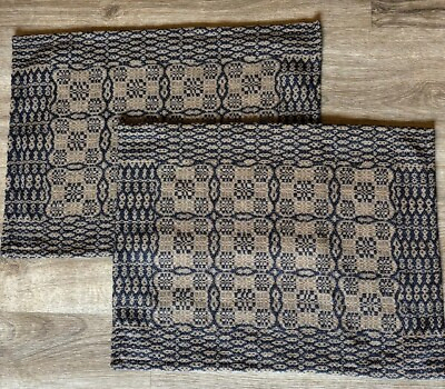 #ad New Primitive SET 2 NAVY COVERLET PLACEMAT Table Candle Mat $11.95