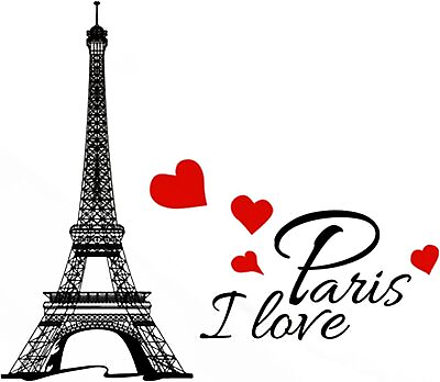 #ad Decor MI Eiffel Tower I Love Paris Waterproof Removable Wall Decal Stickers for $20.39