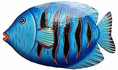 #ad #ad Hand Chiseled and Painted Tropical Metal Art Wall Decor Fish $32.41