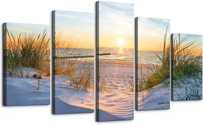 #ad Canvas Wall Art for Living Room Large Size Wall Decor for Bedrooms Beach Grass B $68.99