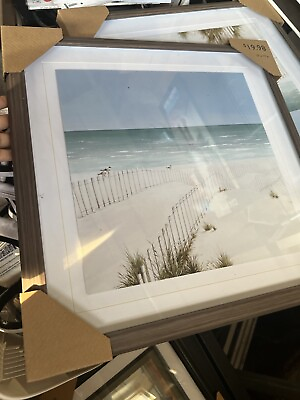 #ad #ad Beach Pictures Wall Art for Bathrooms Framed Seacoast Theme Wall Decor New $18.00