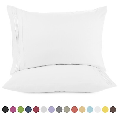 1800 Pillow Case Set Standard or King Ultra Soft Pillowcase Set of 2 Pillowcases $13.29