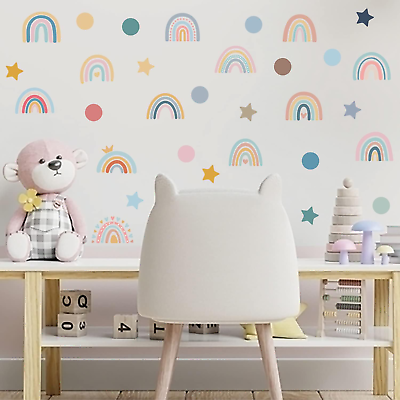 #ad Payutou 8 Sheet 152Pcs Wall Stickers for Girls Bedroom Rainbow Multicolour $30.26