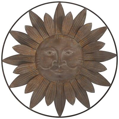 #ad Deco 79 Metal Sun Home Wall Decor Indoor Outdoor Wall Sculpture With Distressed $55.59