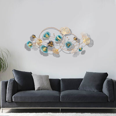 #ad Ginkgo Leaf 3D Metal Wall Art Modern Luxury Metal Wall Nature Art Decor $97.76