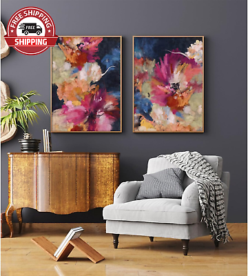 #ad #ad Colorful Abstract Wall Art Decor Modern Flower Canvas Wall Art Abstract Flower P $41.55