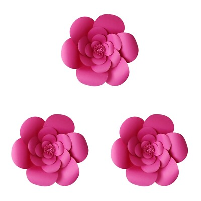 #ad 3 pcs 20cm 3D Paper Flower Wall Decor for Party Home Wedding Backdrop $16.70