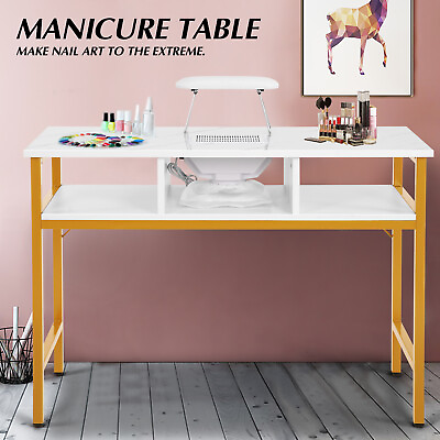 #ad Marbling Manicure Table Nail Desk Salon Workstation w Dust CollectorWrist Rest $129.99