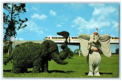 #ad c1960 Strolling Topiary Lane Dumbo Cousin Highway Sky Magic Kingdom Postcard $9.95