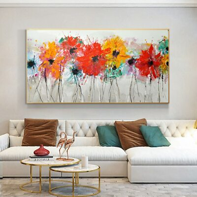 #ad Colorful Flower Picture Abstract Canvas Panting Wall Decor Art Canvas Wall Art $26.31