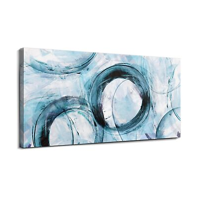 #ad Wijotavic Extra Large Wall Art for Living Room Teal Abstract Wall Art Canva... $167.53