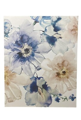 #ad Floral Blue White Canvas Wall Art $24.99
