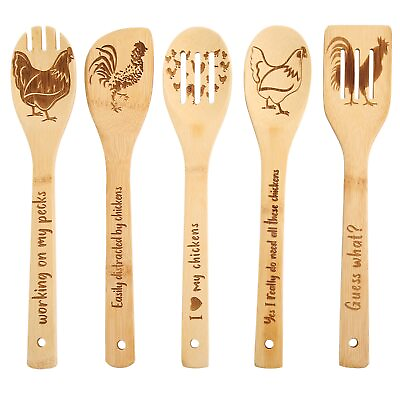 #ad #ad Pioneer Woman Kitchen Stuff Rooster Wooden Spoons Funny Wooden Cooking Ute... $32.56