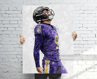 #ad Justin Tucker Baltimore Ravens Poster Canvas Football print Sport wall art $70.15