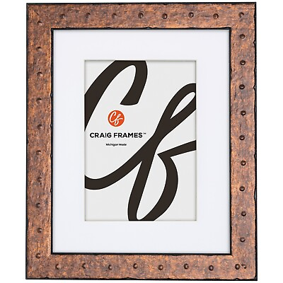 #ad Craig Frames 1.25quot; Rivet Rust Picture Frame With a Single Mat $41.99