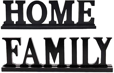 #ad Rustic Wood Home Family Sign for Home Decor Decorative Wooden Cutout Word Decor $19.75