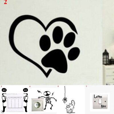 #ad Switch Sticker 3D Cat Dog Cartoon Wall Decal Mural Art Kids Room Home Decor $1.30