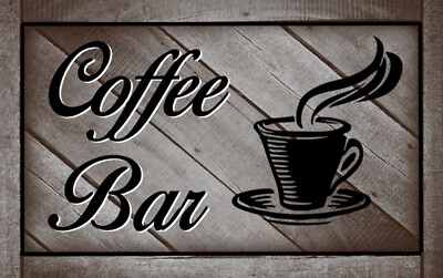 #ad Coffee Bar sign plaque gift kitchen dining cup decor $14.99