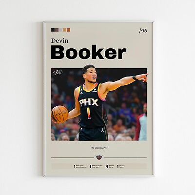 #ad Devis Booker poster Phoenix Suns Wall art Basketball print Phoenix Suns Print $26.91