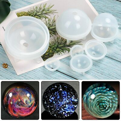 5X Sphere Resin Molds Round Silicone Molds Ball Mold for Epoxy Resin DIY Jewelry $8.27