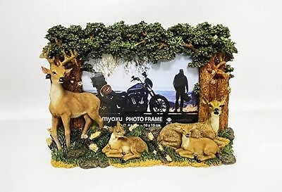 #ad Deer Family Picture Frames 4 x 6 North Woods Country Rustic Home Decor Farmho... $29.80