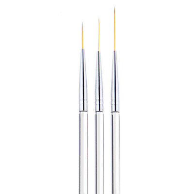 #ad 3Pcs Set Nail Liner Brush Drawing Painting Pen Mixed Size Nail Art Design Tools $2.29