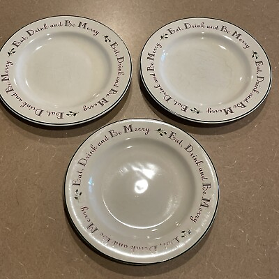 3 Christmas Target Home HOLLY EAT DRINK amp; BE MERRY 8.25quot; Salad Plate Plates $24.99
