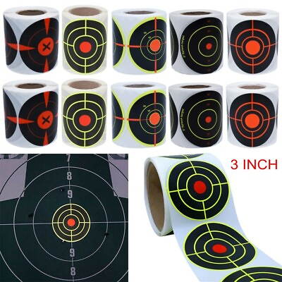 #ad Splatter Target Stickers 3quot; Self Adhesive Reactive Targets Paper for Shooting $12.99