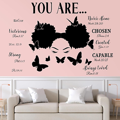 #ad Black Girl Wall Stickers Inspirational Quote Wall Decal for Girls Bedroom Room D $16.65