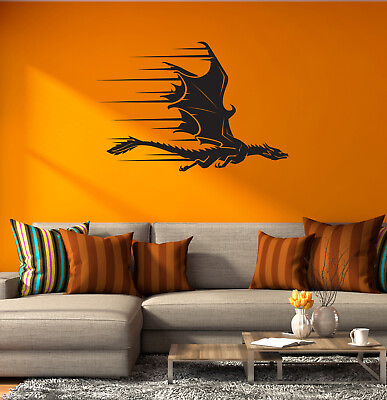 #ad Dragon Vinyl Wall Decal Monster Wings Fantasy Aninal Stickers Mural k330 $21.99