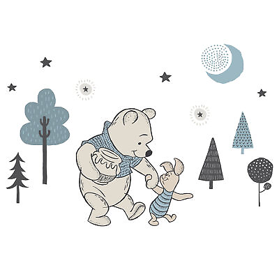 #ad Disney Baby Forever Pooh Blue Beige Bear Wall Decals by Lambs amp; Ivy $18.99