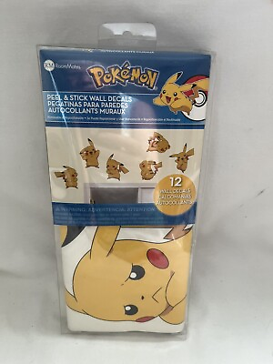 #ad RoomMates Pokemon Pikachu 12 Peel And Stick Wall Decals NEW $18.50