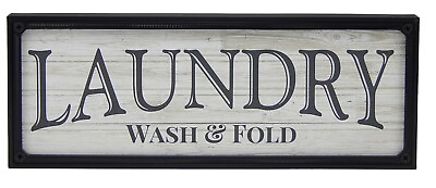 #ad #ad Laundry Wash amp; Fold Farmhouse Sign Shelf Sitter Rustic Wall Art Home Decor Print $15.99