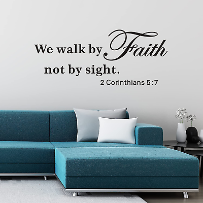 #ad Wall Decals for Living Room Bible Verse Wall Decals Quotes Faith Script $13.99