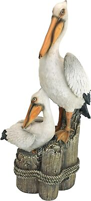 #ad Coastal Decor Ocean#x27;s Perch Pelicans Garden Bird Statue24 inHandcast Polyresin $69.12