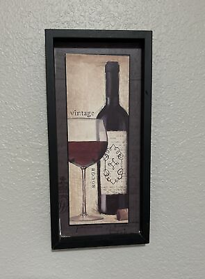 #ad Kitchen Decor Wall Hanging Vintage Rouge Wine Plaque Wine Theme Decor Preowned $9.99
