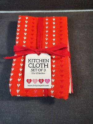 #ad Design Imports Heart Kitchen Towel Set Home Kitchen 100% Cotton $16.90