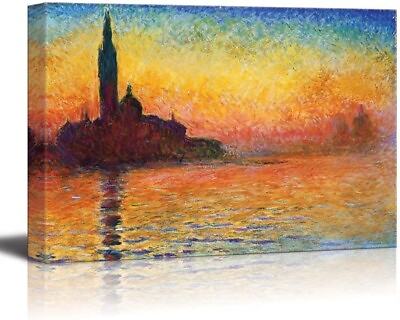 #ad 24quot;x36quot; Claude Monet Canvas Wall Art Framed Art Print San Giorgio Maggiore $44.99