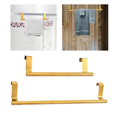 #ad Over Cabinet Towel Bar Hang On Inside or Outside of Doors Gold Rack Shelf $13.99