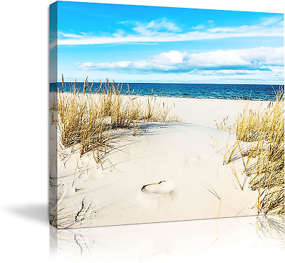 #ad #ad Beach Pictures Wall Art For Bathrooms Canvas Framed Seacoast Theme Wall Decor $20.11